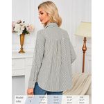 Fashion, accesorii si bijuterii - Femei - Imbracaminte femei - Camasi si bluze femei - Camasa lejera cu maneca lunga pentru femei marimea L alba cu dungi - Infinity.ro