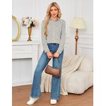 Fashion, accesorii si bijuterii - Femei - Imbracaminte femei - Camasi si bluze femei - Camasa lejera cu maneca lunga pentru femei marimea L alba cu dungi - Infinity.ro