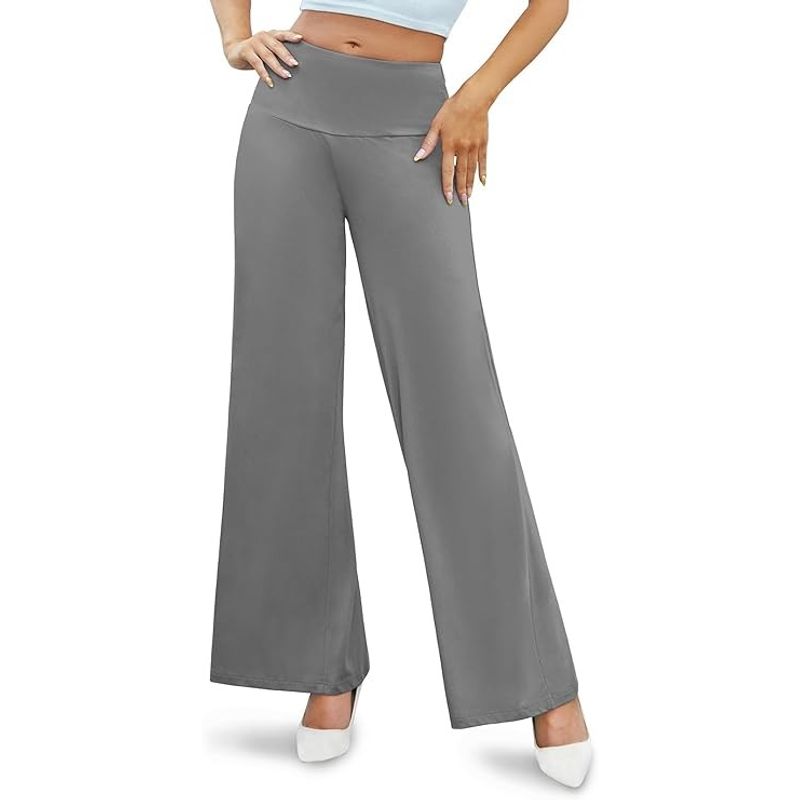 Fashion, accesorii si bijuterii - Femei - Imbracaminte femei - Pantaloni femei - Pantaloni casual lejeri pentru femei, volatili, talie elastica, gri 3XL - Infinity.ro