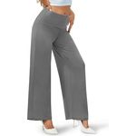 Fashion, accesorii si bijuterii - Femei - Imbracaminte femei - Pantaloni femei - Pantaloni casual lejeri pentru femei, volatili, talie elastica, gri 3XL - Infinity.ro