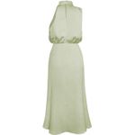 Fashion, accesorii si bijuterii - Femei - Imbracaminte femei - Rochii femei - Rochie lunga eleganta din satin, fara maneci, verde deschis, marimea S - Infinity.ro