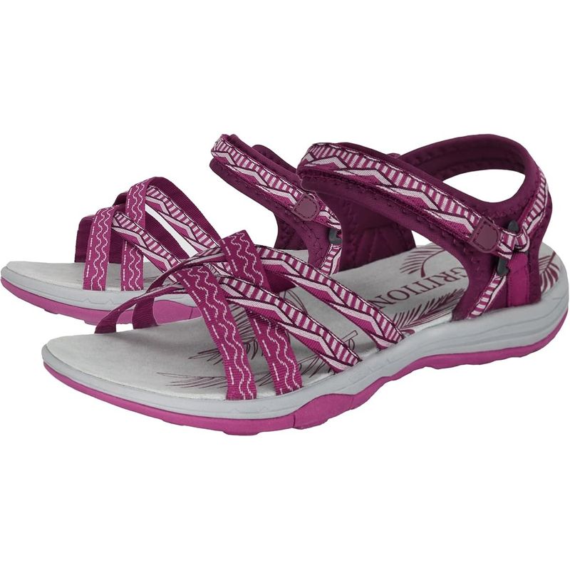 Fashion, accesorii si bijuterii - Femei - Incaltaminte femei - Sandale femei - Sandale lejere de drumetii si aer liber pentru femei, gri-rosu, marimea 38 - Infinity.ro