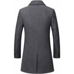 Fashion, accesorii si bijuterii - Barbati - Imbracaminte - Jachete si geci barbati - Palton lung barbati slim fit lana cald business – Gri 2XL - Infinity.ro