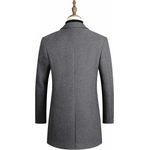 Fashion, accesorii si bijuterii - Barbati - Imbracaminte - Jachete si geci barbati - Palton lung barbati slim fit lana cald business – Gri 2XL - Infinity.ro