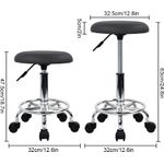 Carti si Birotica - Birotica - Accesorii de birou - Alte accesorii birou - Scaun negru rotund ajustabil pe inaltime 47.5x63 cm; 4 kg, cu suport de picioare - Infinity.ro