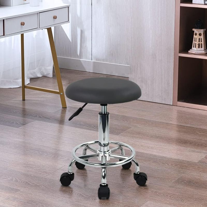 Carti si Birotica - Birotica - Accesorii de birou - Alte accesorii birou - Scaun negru rotund ajustabil pe inaltime 47.5x63 cm; 4 kg, cu suport de picioare - Infinity.ro