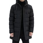 Fashion, accesorii si bijuterii - Barbati - Imbracaminte - Jachete si geci barbati - Geaca neagra lunga, groasa de iarna, captusita pentru barbati, mrimea L - Infinity.ro