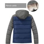 Fashion, accesorii si bijuterii - Barbati - Imbracaminte - Jachete si geci barbati - Geaca albastru/gri groasa de iarna, captusita pentru barbati, mrimea M - Infinity.ro