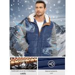 Fashion, accesorii si bijuterii - Barbati - Imbracaminte - Jachete si geci barbati - Geaca albastru/gri groasa de iarna, captusita pentru barbati, mrimea M - Infinity.ro