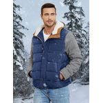 Fashion, accesorii si bijuterii - Barbati - Imbracaminte - Jachete si geci barbati - Geaca albastru/gri groasa de iarna, captusita pentru barbati, mrimea M - Infinity.ro