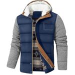 Fashion, accesorii si bijuterii - Barbati - Imbracaminte - Jachete si geci barbati - Geaca albastru/gri groasa de iarna, captusita pentru barbati, mrimea M - Infinity.ro