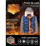 Fashion, accesorii si bijuterii - Barbati - Imbracaminte - Jachete si geci barbati - Geaca albastru/gri groasa de iarna, captusita pentru barbati, mrimea M - Infinity.ro