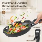 Casa si Gradina - Bucatarie si vesela - Ustensile bucatarie - Seturi ustensile de bucatarie - Set 4 tigai cu maner detasabil, ceramica antiaderenta Inductie & cuptor, negre - Infinity.ro