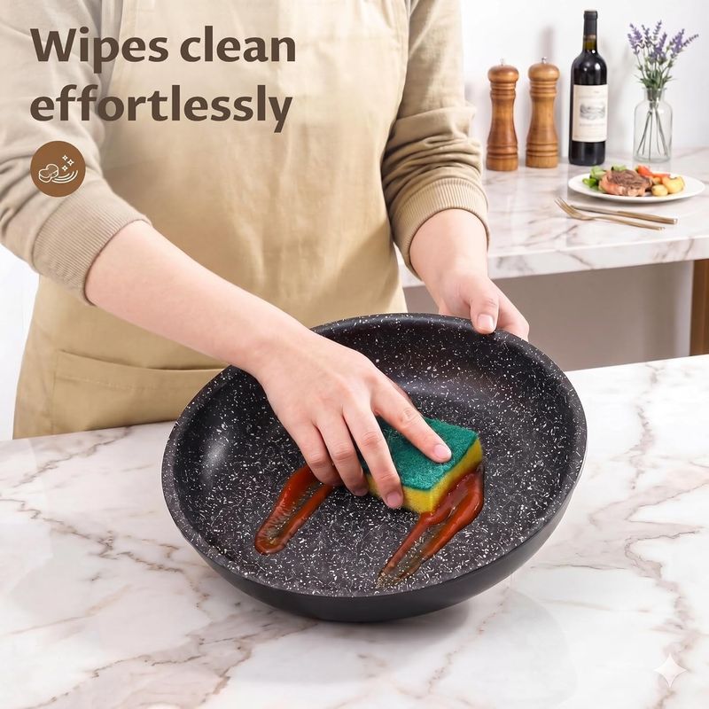 Casa si Gradina - Bucatarie si vesela - Ustensile bucatarie - Seturi ustensile de bucatarie - Set 4 tigai cu maner detasabil, ceramica antiaderenta Inductie & cuptor, negre - Infinity.ro