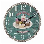 Casa si Gradina - Decoratiuni - Ceasuri - Ceas analog de perete din MDF, design VINTAGE, CupCakes, TFA 60.3045.13 - Infinity.ro