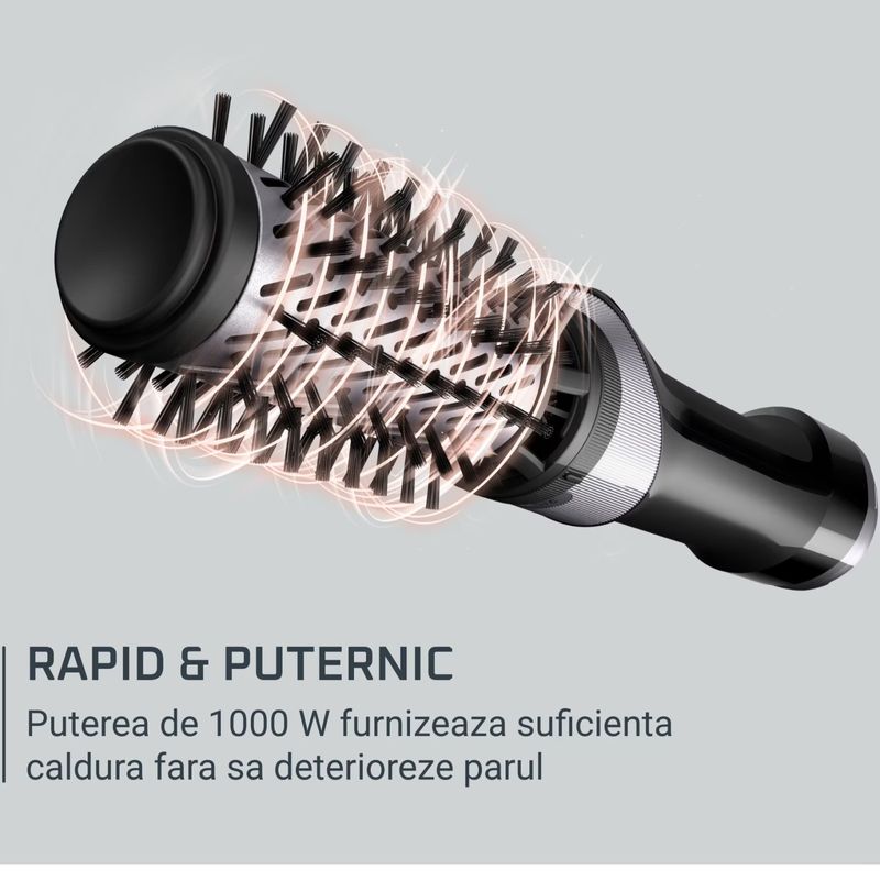 Ingrijire personala si Cosmetice - Aparate & accesorii ingrijire personala - Hair styling - Perii de par electrice - Perie rotativa cu aer cald Rowenta Brush Activ UB9534F0, 1000W, 2 trepte de viteza/temperatura - Infinity.ro