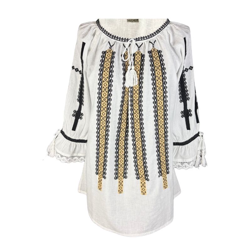Fashion, accesorii si bijuterii - Femei - Imbracaminte femei - Camasi si bluze femei - Bluza dama 2IU26 alb/crem marimea S - Infinity.ro