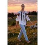 Fashion, accesorii si bijuterii - Femei - Imbracaminte femei - Camasi si bluze femei - Bluza dama 2IU26 alb/portocaliu marimea S - Infinity.ro