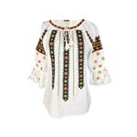 Fashion, accesorii si bijuterii - Femei - Imbracaminte femei - Camasi si bluze femei - Bluza dama 2IU26 alb/portocaliu marimea S - Infinity.ro