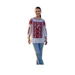 Fashion, accesorii si bijuterii - Femei - Imbracaminte femei - Camasi si bluze femei - Bluza dama 2IU26 alb/rosu marimea S - Infinity.ro