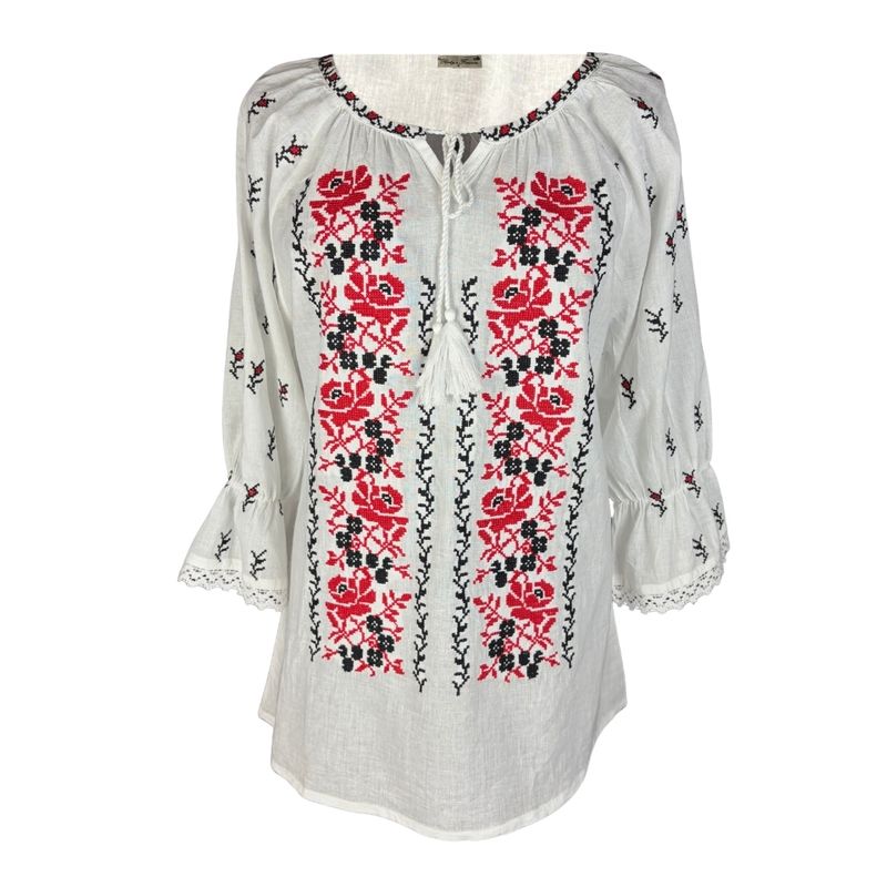 Fashion, accesorii si bijuterii - Femei - Imbracaminte femei - Camasi si bluze femei - Bluza dama IU26 alb optic marimea S - Infinity.ro
