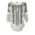 Fashion, accesorii si bijuterii - Femei - Imbracaminte femei - Camasi si bluze femei - Bluza dama IU26 alb/maro marimea S - Infinity.ro
