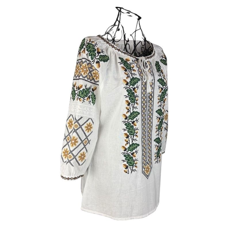 Fashion, accesorii si bijuterii - Femei - Imbracaminte femei - Camasi si bluze femei - Bluza dama IU26 alb/maro marimea S - Infinity.ro