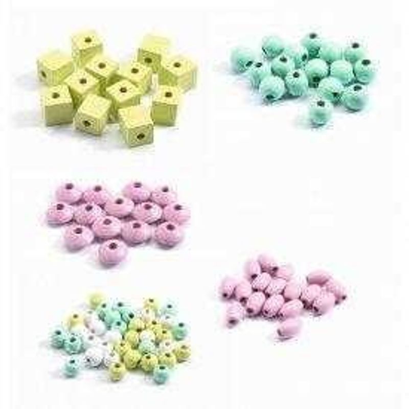Jucarii, Copii si Bebe - Jucarii si jocuri - Jucarii & jocuri educative - Seturi de artizanat - Margele de insirat din lemn Frunze si flori, Djeco - Infinity.ro