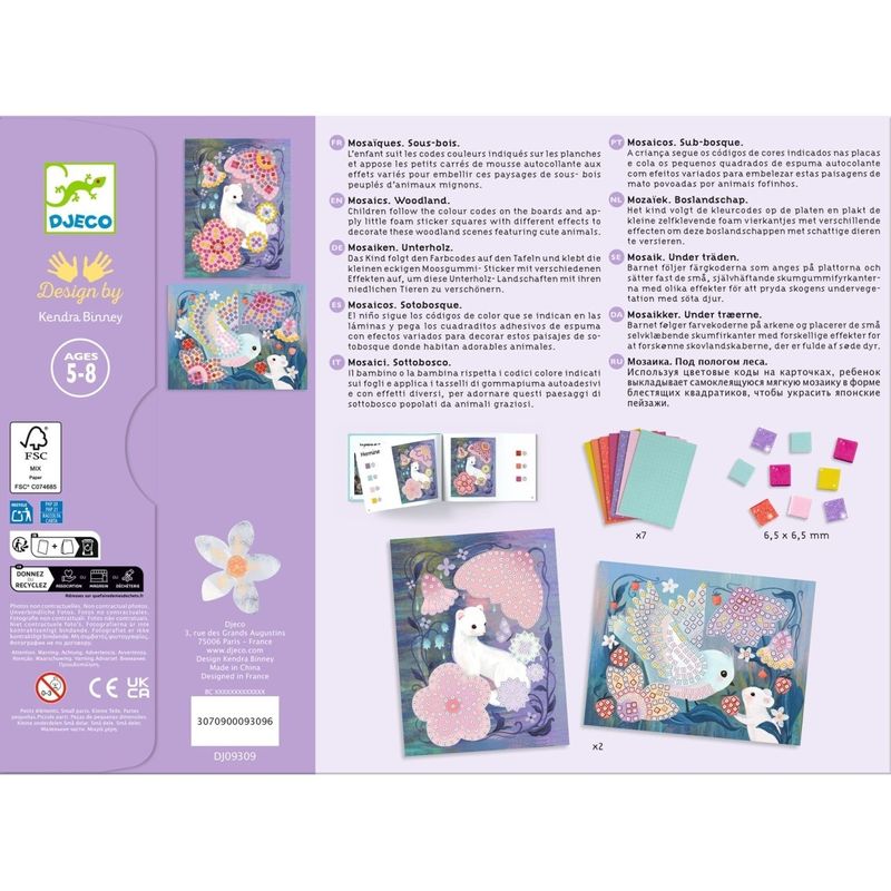 Jucarii, Copii si Bebe - Jucarii si jocuri - Jucarii & jocuri educative - Seturi de artizanat - Joc creativ mozaic Taunele padurii, Djeco - Infinity.ro