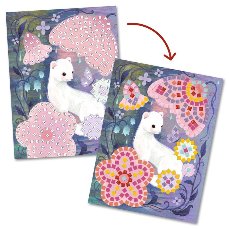 Jucarii, Copii si Bebe - Jucarii si jocuri - Jucarii & jocuri educative - Seturi de artizanat - Joc creativ mozaic Taunele padurii, Djeco - Infinity.ro