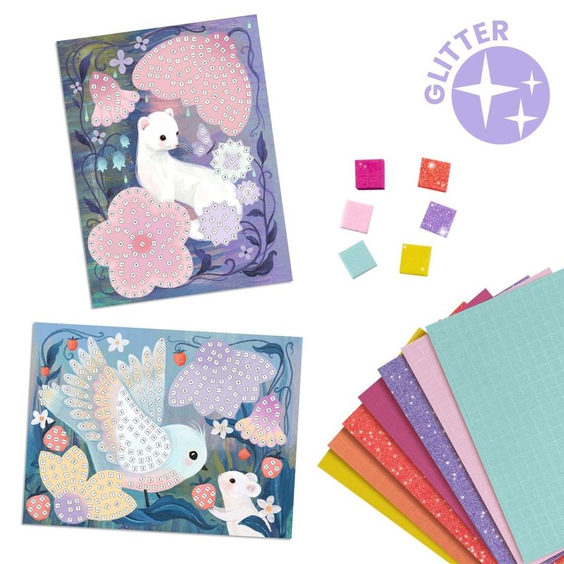 Jucarii, Copii si Bebe - Jucarii si jocuri - Jucarii & jocuri educative - Seturi de artizanat - Joc creativ mozaic Taunele padurii, Djeco - Infinity.ro
