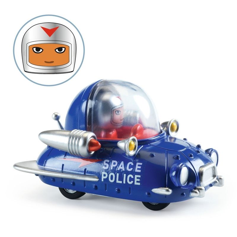 Jucarii, Copii si Bebe - Jucarii si jocuri - Vehicule si jucarii cu telecomanda - Masinute - Masina de politie spatiala, Colectia Crazy Motors, Djeco - Infinity.ro