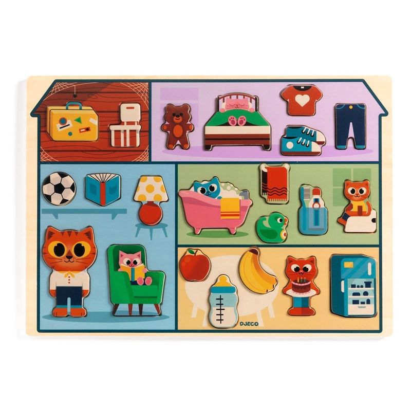 Jucarii, Copii si Bebe - Jucarii si jocuri - Jocuri si puzzle - Puzzle - Puzzle din lemn Acasa, Djeco - Infinity.ro