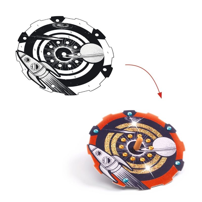 Jucarii, Copii si Bebe - Jucarii si jocuri - Jucarii & jocuri educative - Seturi de artizanat - Joc creativ DIY Titirezi cosmos, Djeco - Infinity.ro