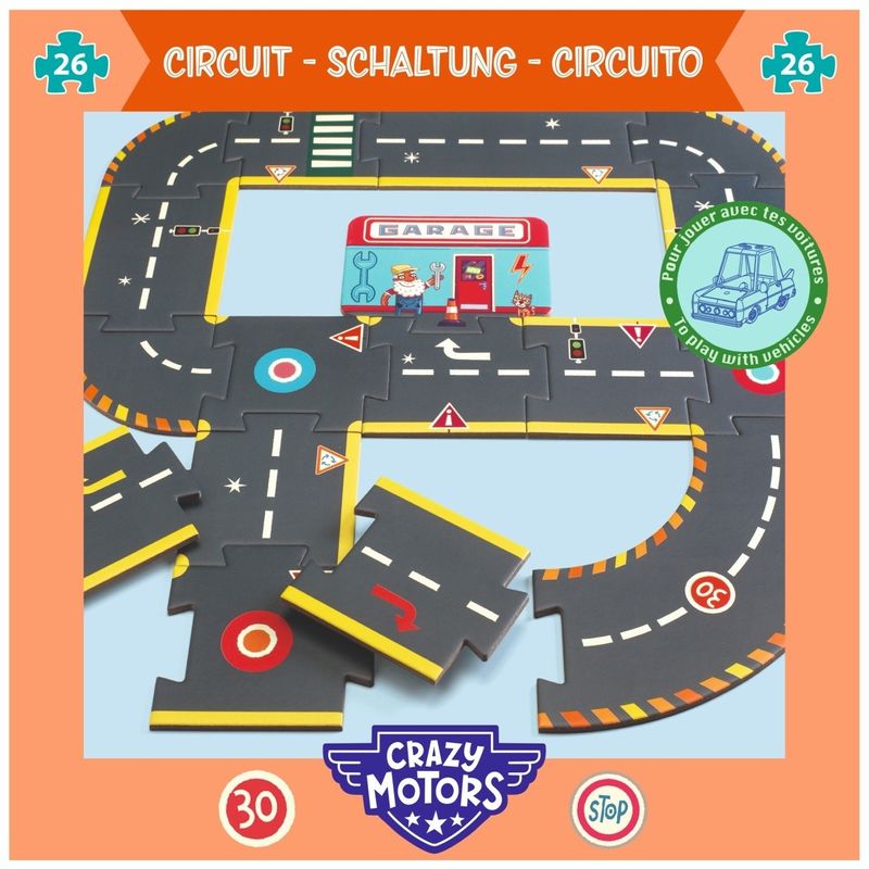 Jucarii, Copii si Bebe - Jucarii si jocuri - Jocuri si puzzle - Puzzle - Puzzle Circuit gigant de curse, Djeco - Infinity.ro