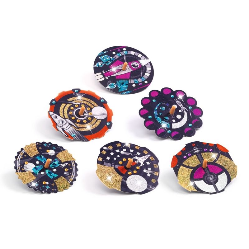 Jucarii, Copii si Bebe - Jucarii si jocuri - Jucarii & jocuri educative - Seturi de artizanat - Joc creativ DIY Titirezi cosmos, Djeco - Infinity.ro