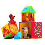 Jucarii, Copii si Bebe - Jucarii si jocuri - Seturi de constructie si cuburi - Seturi de constructie - Joc de construit cu cuburi si animale Cubanimo, Djeco - Infinity.ro