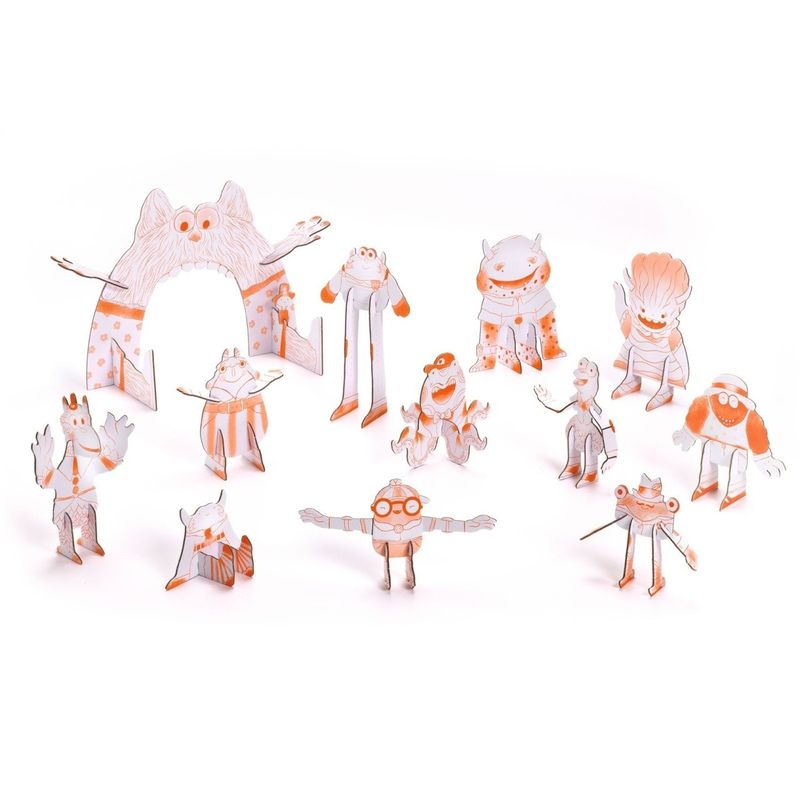 Jucarii, Copii si Bebe - Jucarii si jocuri - Jucarii & jocuri educative - Seturi de artizanat - Kit Creativ Monstri de Colorat si Asamblat, Djeco - Infinity.ro