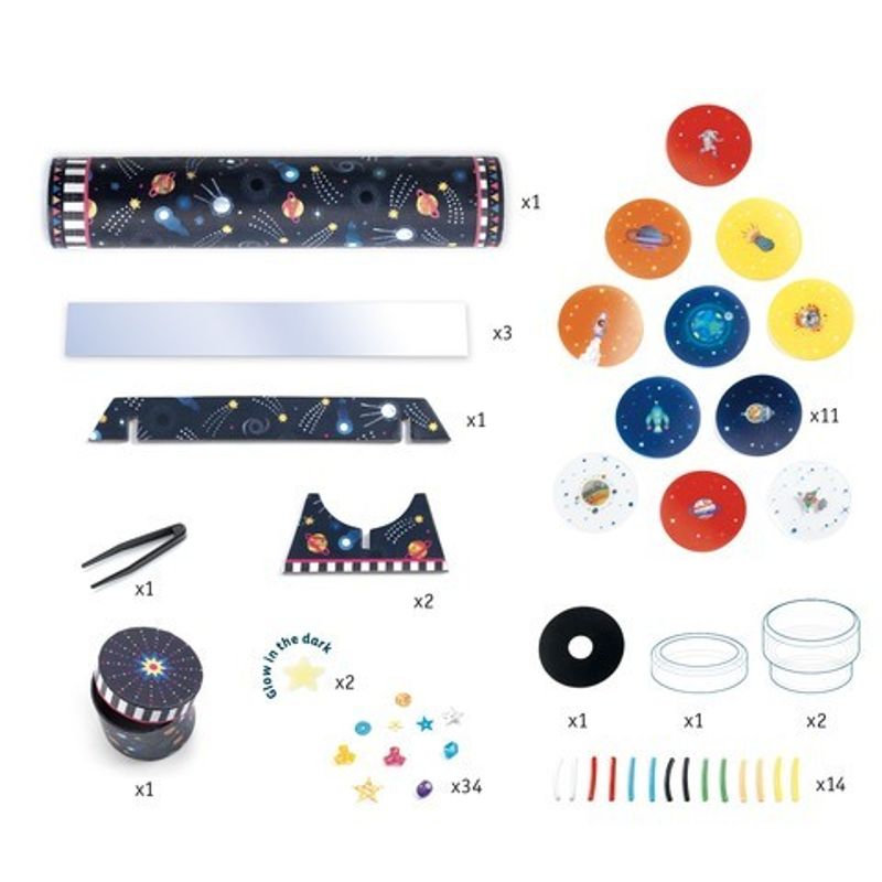 Jucarii, Copii si Bebe - Jucarii si jocuri - Jucarii & jocuri educative - Seturi de artizanat - Joc creativ DIY Caleidoscop Imersiune în spațiu, Djeco - Infinity.ro