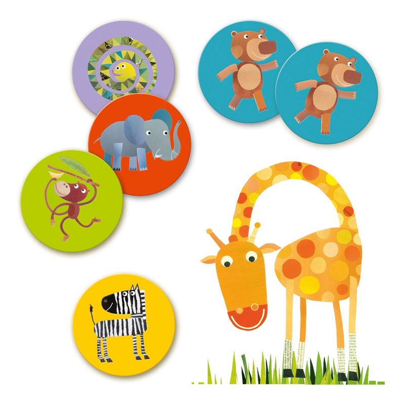 Jucarii, Copii si Bebe - Jucarii si jocuri - Jocuri si puzzle - Jocuri de societate - Joc memorie Animale din jungla, Djeco - Infinity.ro