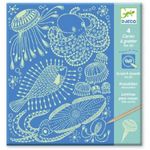 Jucarii, Copii si Bebe - Jucarii si jocuri - Jucarii & jocuri educative - Seturi de artizanat - Joc creativ de razuit planse fluorescente In adancul oceanului, Djeco - Infinity.ro