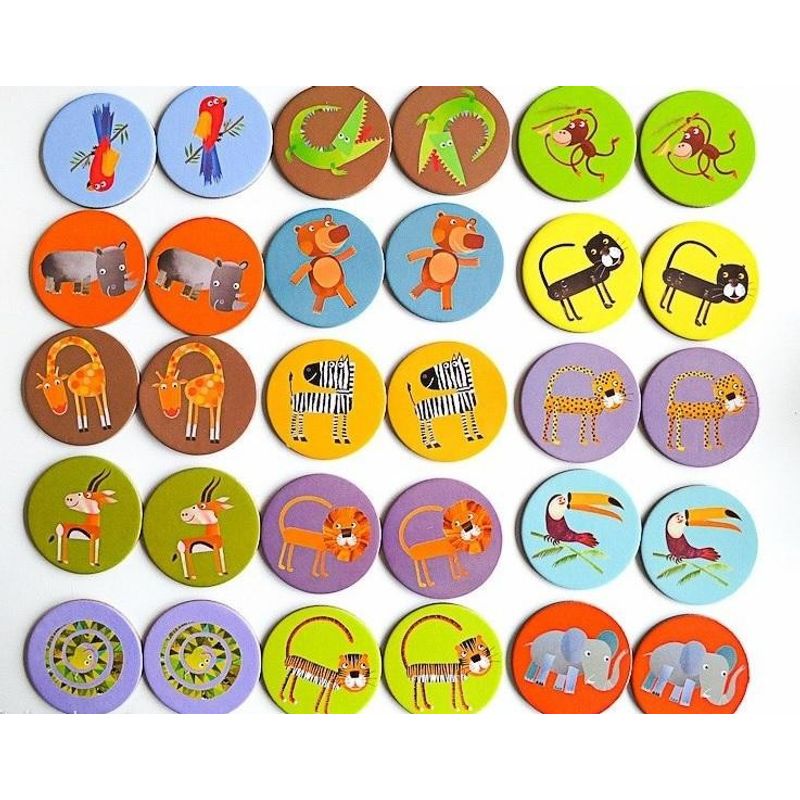 Jucarii, Copii si Bebe - Jucarii si jocuri - Jocuri si puzzle - Jocuri de societate - Joc memorie Animale din jungla, Djeco - Infinity.ro
