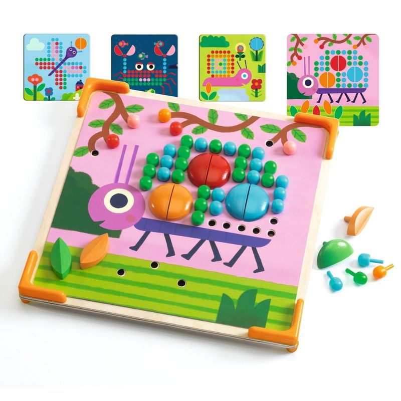 Jucarii, Copii si Bebe - Jucarii si jocuri - Jucarii & jocuri educative - Seturi de artizanat - Jucarie educativa Mozaic mini animo, Djeco - Infinity.ro