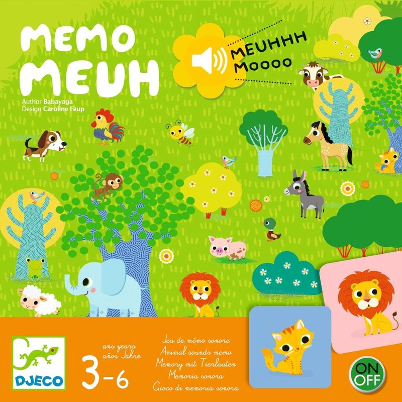Jucarii, Copii si Bebe - Jucarii si jocuri - Jocuri si puzzle - Jocuri de societate - Joc de memorie cu sunete Memo Meuh, Djeco - Infinity.ro