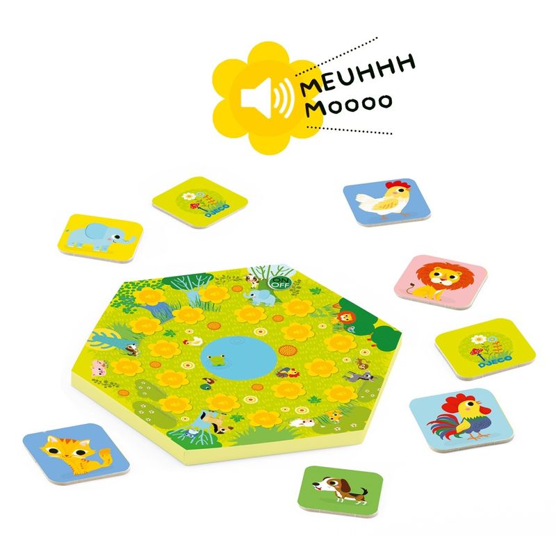 Jucarii, Copii si Bebe - Jucarii si jocuri - Jocuri si puzzle - Jocuri de societate - Joc de memorie cu sunete Memo Meuh, Djeco - Infinity.ro