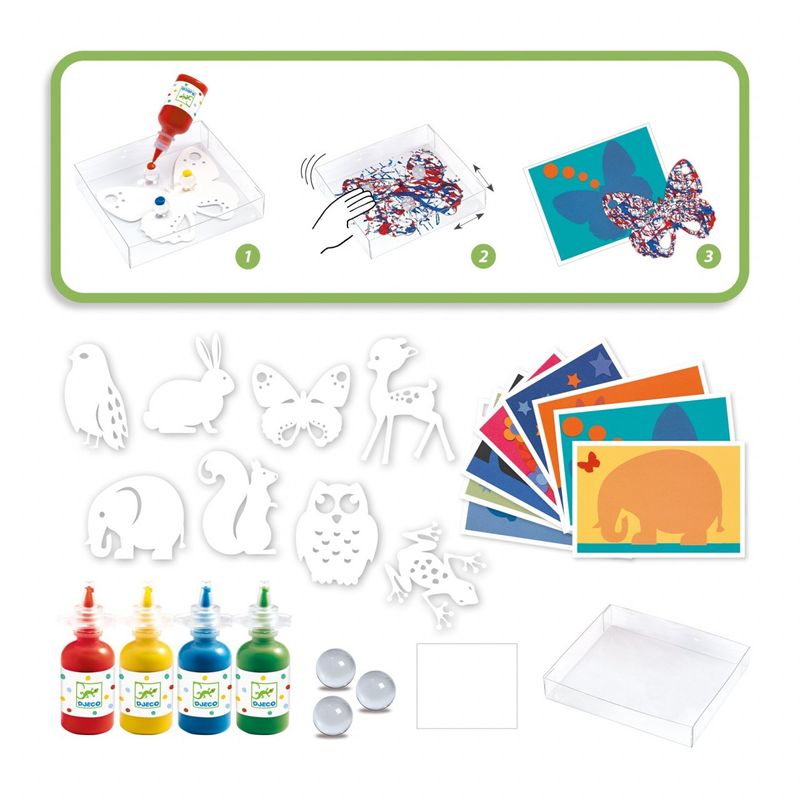 Jucarii, Copii si Bebe - Jucarii si jocuri - Jucarii & jocuri educative - Seturi pictura si desen - Joc creativ pictura cu bile din sticla Animale, Djeco - Infinity.ro