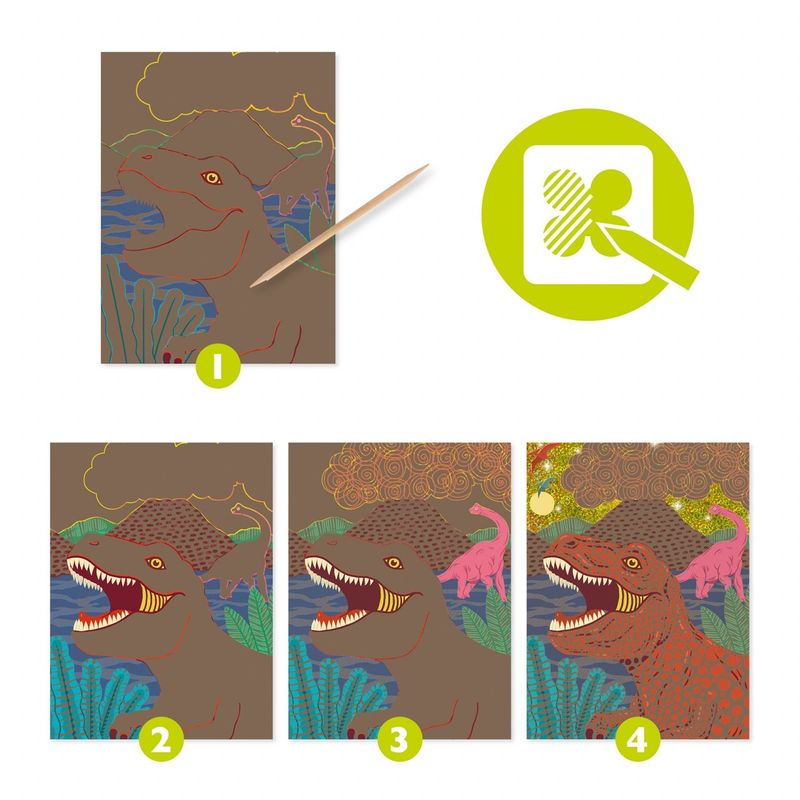 Jucarii, Copii si Bebe - Jucarii si jocuri - Jucarii & jocuri educative - Seturi de artizanat - Joc creativ de razuit Dinozauri, Djeco - Infinity.ro