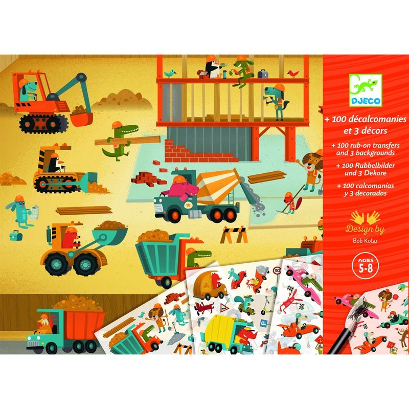 Jucarii, Copii si Bebe - Jucarii si jocuri - Jucarii & jocuri educative - Seturi de artizanat - Joc creativ Transferuri cu vehicule, Djeco - Infinity.ro