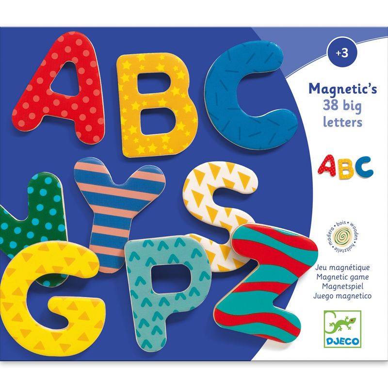 Jucarii, Copii si Bebe - Jucarii si jocuri - Jucarii & jocuri educative - Jocuri si jucarii educative - Joc cu magneti 38 Litere colorate, Djeco - Infinity.ro