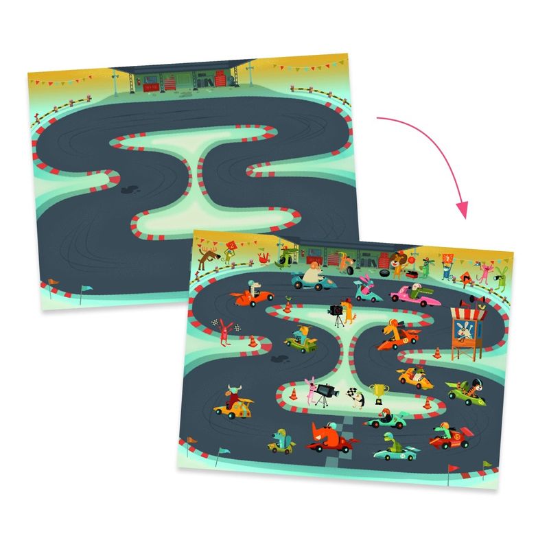 Jucarii, Copii si Bebe - Jucarii si jocuri - Jucarii & jocuri educative - Seturi de artizanat - Joc creativ Transferuri cu vehicule, Djeco - Infinity.ro